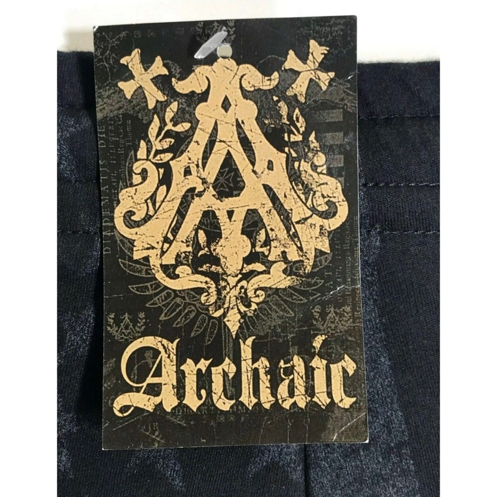 ARCHAIC by AFFLICTION Men's Shorts NATION Black USA Flag Biker MMA S-5XL - Picture 6 of 7